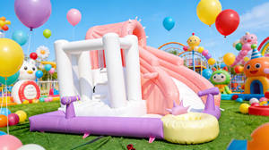 Toboggan aquatique gonflable pastel avec <span class=keywords><strong>piscine</strong></span>, combo gonflable de <span class=keywords><strong>jardin</strong></span> avec <span class=keywords><strong>piscine</strong></span> et château gonflable avec toboggan, aire de jeux aquatique <span class=keywords><strong>pour</strong></span> enfants - Product Image 3