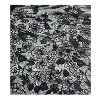 Tissu en dentelle à appliques de mariée léger en polyester/nylon anti-boulochage 60 GSM avec broderie cordonnée à sequins pour vêtements - Blazer/Costumes