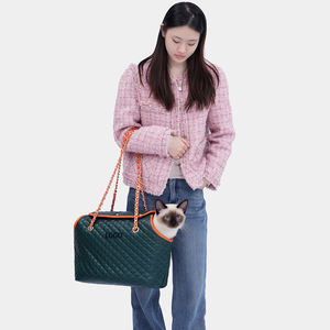 Porte-animaux de luxe en cuir solide, portable, pliable, avec fermeture éclair métallique sur le dessus, pour oiseaux, vélo et voiture - Product Image 1