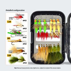 Juego de 52 Moscas Artificiales Secas y Húmedas con Caja Impermeable Negra para Pesca en Agua Salada y Dulce en Ríos, Lagos y Arroyos - Product Image 3
