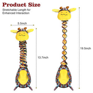 Sıkı çekme Rebound zürafa snudurable dayanıklı gıcırtılı karikatür güzel Pet oyuncak interaktif gerilebilir elastik peluş köpek oyuncak römorkör - Product Image 3