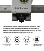 Kit Blok Pemanas Hotend Mini Bambulab A1 Silikon dengan Penutup Isolasi Panas dan Sarung Kaus Kaki untuk Printer 3D