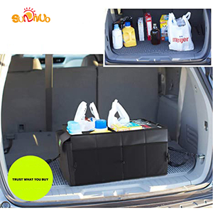 Car Organizer High Capacity Folding Compartments With Mesh Pockets Car Trunk Storage Organizer