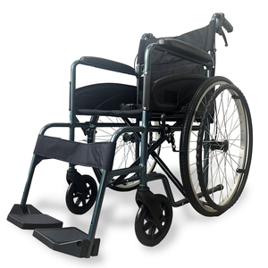 Fauteuil roulant manuel léger en acier KSM-203P avec grandes roues arrière pour utilisation en extérieur sur surfaces accidentées, fabricant OEM de rollators - Product Image 2