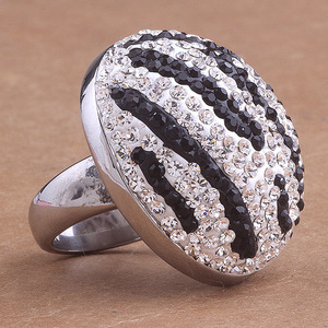 Stainless Steel <b>Ring</b> Animal Print <b>Crystal</b> Pave Setting Unisex Party Jewelry - Product Image 3