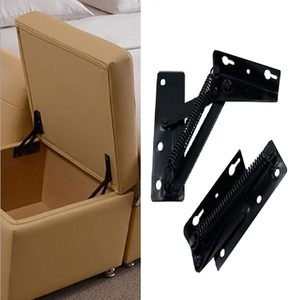 80 Degree Foldable Lifting Bracket, Black Spring Hinges are widely Used in Sofa Hinge , Furniture Storage Support Hinges - Product Image 1