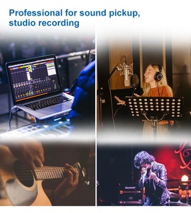 MX19-tarjeta de sonido profesional para estudio, interfaz de <span class=keywords><strong>audio</strong></span> usb, condensador de podcasting, micrófono de escritorio, auriculares de monitor para habitación de estudio - Product Image 6