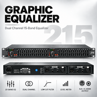 Égaliseur graphique professionnel double 15 bandes avec processeur audio EQ et connecteurs XLR TRS pour scène, sonorisation PA, karaoké et sonorisation en direct