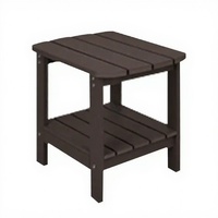 Table et chaises de jardin en plastique imitation bois pour extérieur en polystyrène, table d'appoint en HIPS