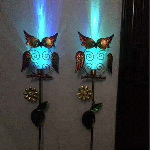 Pluviomètre solaire en forme de hibou, lumière de jardin LED, décoration extérieure avec panneau solaire, autoportant, résistant à l'eau - Product Image 3