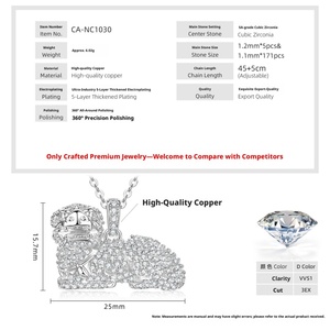 Collier Pendentif Zircon Unisexe en Cuivre Écologique Plaqué Or 14 carats, Fabrication Chinoise, Bijoux Porte-Bonheur, Vente en Gros - Product Image 2