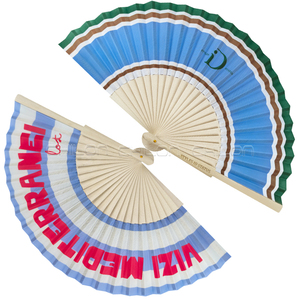 Logo ODM merek kustom kipas tangan kayu minimalis Modern hadiah bisnis perusahaan bambu <span class=keywords><strong>Premium</strong></span> untuk suvenir Hotel atau hadiah - Product Image 2
