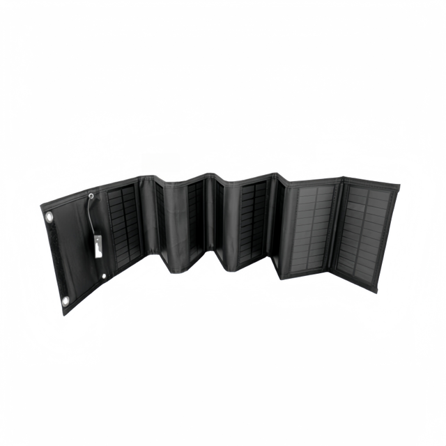 Portable 25W Single Crystal Solar Panel Charger MPPT Type for Outdoor Mobile Phone Charging While Hiking Folding Package