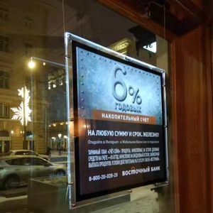 High Quality <b>Led</b> Slim Acrylic Light Box Real Estate Hanging <b>Led</b> Black Frame Backlit <b>Led</b> Crystal Advertising Light Box - Product Image 3