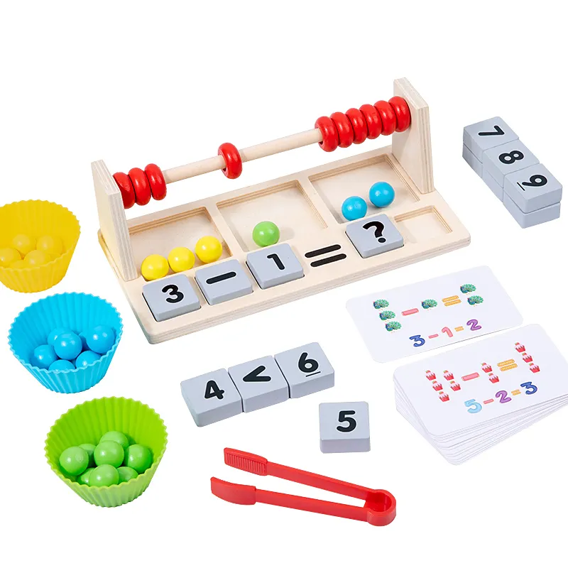 Wholesale Montessori Toys Educational Wooden Calculation Game Wooden Board Bead Game Toy Puzzle Board Game For Kids