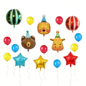 17 Globos de Látex Rojos, Azules y Amarillos de 22 Pulgadas, Globos de Papel de Aluminio con Diseño de Estrellas 4D, Globos de <span class=keywords><strong>Circo</strong></span> <span class=keywords><strong>para</strong></span> Decoración de Fiestas de Cumpleaños y Carnavales - Product Image 1