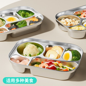 Stainless Steel Divided Tray 316 Food Grade Anti Oxidation For <b>Kids</b> <b>Dining</b> Home Use - Product Image 4