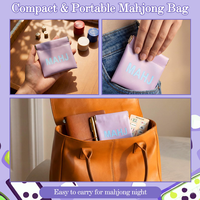 Sacs à dés de Mahjong en cuir PU, pochette à Mahjong à pression, imprimé MAHJ mignon, pochette de rangement pour Mahjong, plusieurs couleurs