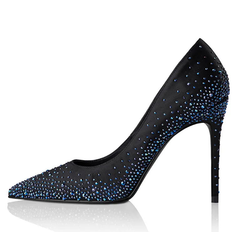 Enmayer обувь горячей фиксации Стразы Украшенные бриллиантами Женские туфли-лодочки обувь на шпильке 2020 Женская Классическая обувь для женщин