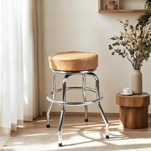 Taburetes de Bar Giratorios de Diseño Moderno con Cojín de Metal Cromado para Hoteles, Comedor, Sala de Estar, Uso en Exteriores, Muebles de Restaurante - Product Image 1