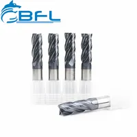 Frese di BFL fuori diametro 7-20mm length60-100mm completo in metallo duro integrale 4 flauto piatto fresa HRC45 set di utensili per frese