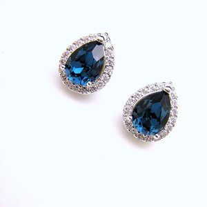 Eleganti Orecchini a Goccia Blu per Donne, Mini Accessori per Orecchie da Indossare Quotidianamente - Product Image 3