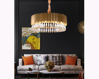 Lustre en cristal de luxe moderne nordique, finition noir canon, acier inoxydable, taille moyenne, LED 2700K, pour la maison, l'hôtel, le restaurant, le bar, à suspendre
