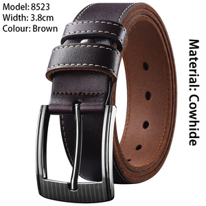 <span class=keywords><strong>Ceinture</strong></span> en cuir pour homme, <span class=keywords><strong>noire</strong></span>, vintage, longue, en jean, avec deux couches de cuir de vache, <span class=keywords><strong>boucle</strong></span> en alliage décontractée, grande taille, <span class=keywords><strong>ceinture</strong></span> tendance - Product Image 4