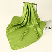 Écharpe en satin pour cheveux, 90 cm * 90 cm, vente en gros, couleur unie, élégante, carrée, en satin de soie