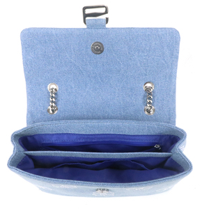 Bolso Bandolera de Mezclilla Moderno para Mujer, con Cierre, Correa de Hombro, Impermeable, con Patrón Bordado y Forro de Poliéster - Product Image 6