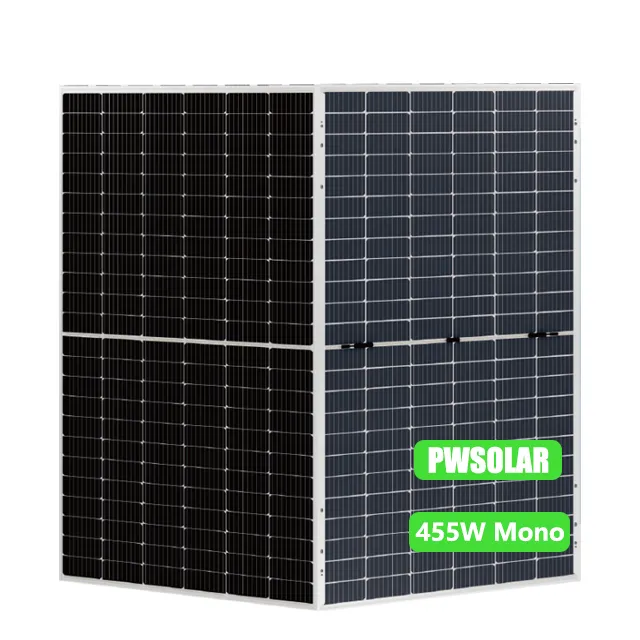 2024 NEW Monovisc Cheap High Watt BIPV Solar Panel 455W Double Glass Mono PV Panel,Best Glass For Solar Panels