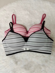 Soutien-gorge sans armatures côtelé rayé, rembourré épais, effet push-up, bretelles fines, pour femme, usage quotidien - Product Image 5