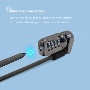 Candado de Combinación de Seguridad sin Llave MK815 de Alta Calidad, 3x7mm, con Contraseña de 4 Dígitos y <span class=keywords><strong>Cable</strong></span> para Portátiles Dell y Lenovo - Product Image 4