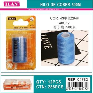Filo da Cucito Ilan 500M 40S/2 Poliestere Blu per Progetti di Cucito - Product Image 3