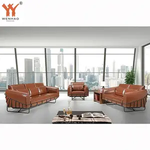 Hochwertige benutzer definierte kommerzielle öffentliche Raum Luxus moderne Leder Executive Büromöbel Lounge Sofas Set