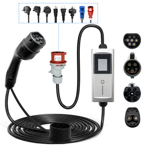 Cable de carga tipo 2, cable de extensión portátil para cargador de vehículos eléctricos, actualización de 32A 220V con múltiples opciones de enchufe - Product Image 1