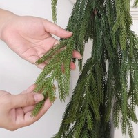 Guirlande de Noël transfrontalière WH pour Norfolk, en rotin, aiguilles de pin, mousse PE, décorations multifonctionnelles, douces, épaisses