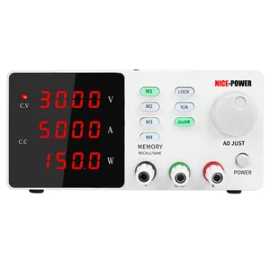 NICE-POWER SPPS-S305 White 30V 5A switching voltage Coarse Fine Adjustments variable 4-Digits display digital dc power supply