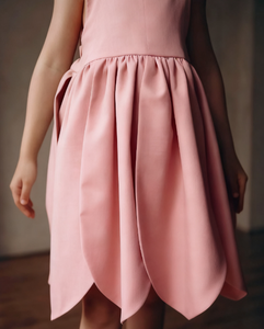 Scollatura quadrata rosa loto puro e spalline larghe di ispirazione floreale Silhouette Twirl e danza principessa drappeggiato abito <span class=keywords><strong>da</strong></span> <span class=keywords><strong>sera</strong></span> - Product Image 3