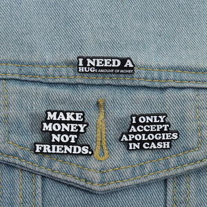 Bán Buôn Thư Kant Của Nổi Tiếng Nói Làm Tiền Không Bạn Bè Cụm Từ Kim Loại Người Nổi Tiếng Phù Hiệu Trâm Cài Men Ve Áo Pins - Product Image 2