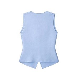 Loveda Venta al por Mayor Europa Estados Unidos <span class=keywords><strong>Chaleco</strong></span> de <span class=keywords><strong>Jersey</strong></span> de Color Sólido con Botones Estilo Y2K para <span class=keywords><strong>Mujer</strong></span>, Moda de Verano - Product Image 3