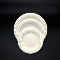 Assiette en papier jetable compostable et biodégradable 5'', 6'', 7'', 8'', 9'', 10''