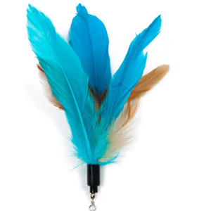 Juguetes divertidos retráctiles verdes y rosas, varilla de palo de madera, Varita interactiva de hadas, juguete de plumas de pollo para interiores para juegos - Product Image 1