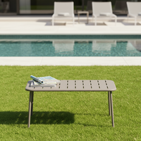 Table basse d'extérieur moderne et minimaliste en acier léger pour jardin, patio, salon, hôtel, cour et villa