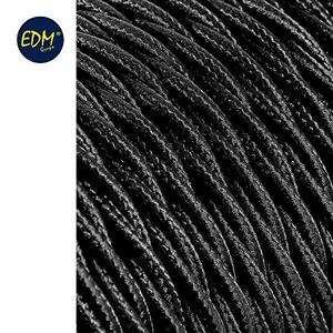 Carrete de cable textil trenzado H03VV-F 2 x 0,75 mm negro de 5 m, ideal para instalaciones eléctricas y proyectos de... - Product Image 2