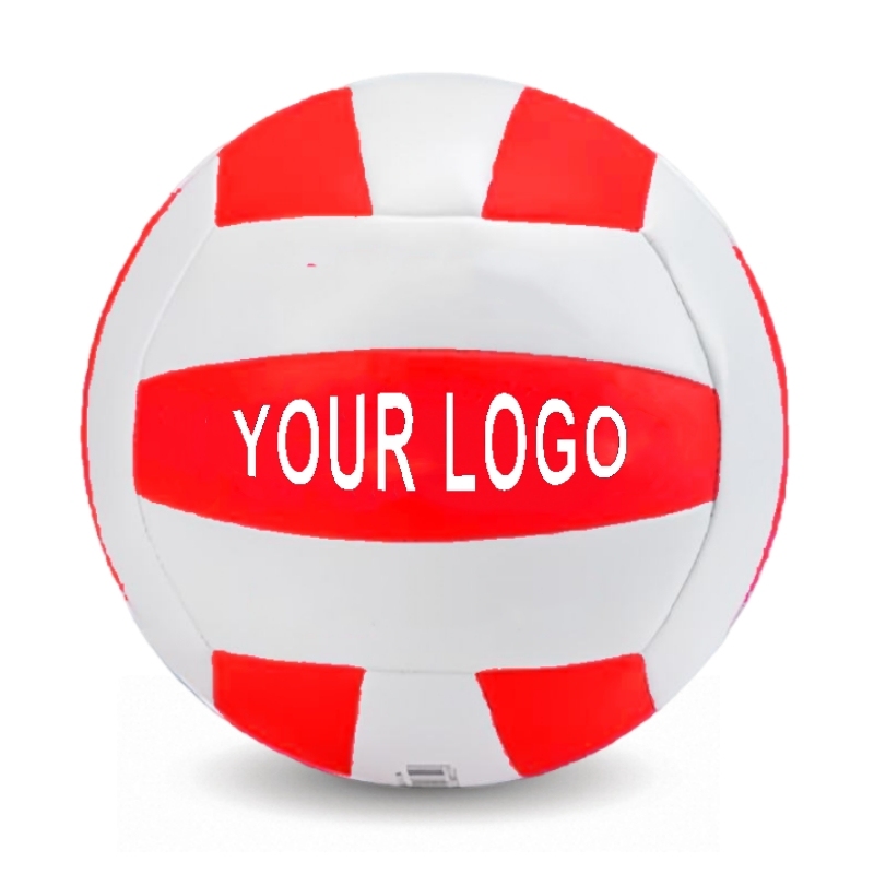 Wholesale Custom logo Volleyball Design Soft PU Color Official Size 5 Training Beach Volleyball Recycled Material Red and White