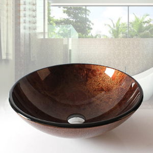 Lavabo de salle de bain moderne en verre rond avec fonction de nettoyage facile, capacité de 12 L, installation en montage sur le dessus - Product Image 4