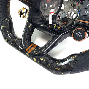 Volant en fibre de carbone forgé sur mesure avec LED, cuir/pour SEAT <span class=keywords><strong>Cupra</strong></span> <span class=keywords><strong>Leon</strong></span> X 1 FR MQB EVO PQ, style <span class=keywords><strong>racing</strong></span> (D/Flat/F1) - Product Image 3