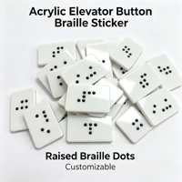 Autocollant en braille pour bouton d'ascenseur en acrylique, étiquette tactile en relief personnalisable pour signalétique publique accessible