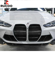 Calandre avant en fibre de carbone sèche style ST pour BMW G80/G81/M3/G82/G83/M4, double calandre, séparateur de pare-chocs, spoiler